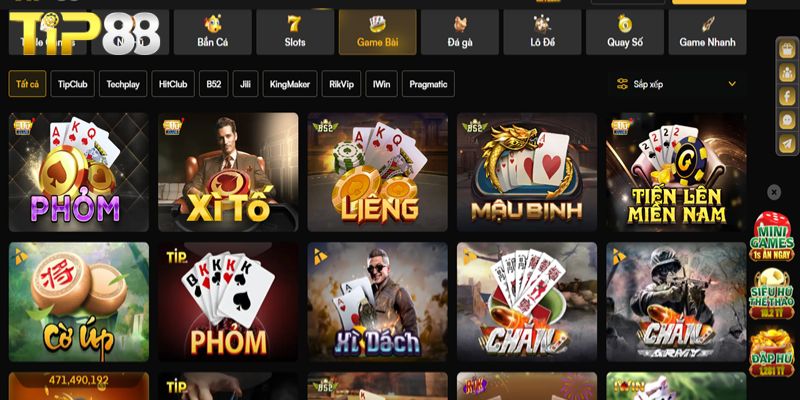 Game Bài TIP88 - Đa Dạng Thể Loại, Đổi Thưởng Uy Tín Đôi nét về Game bài TIP88